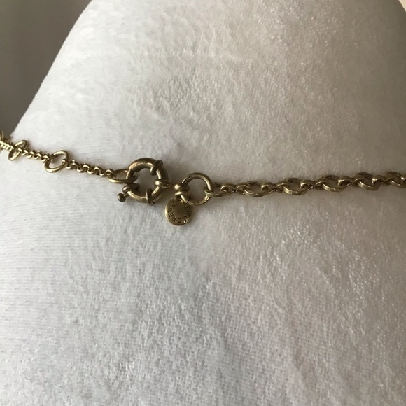 J.Crew Tassel Necklace Gold Tone Chain Black White Seed Bead Fringe Boho Chic - Picture 12 of 14